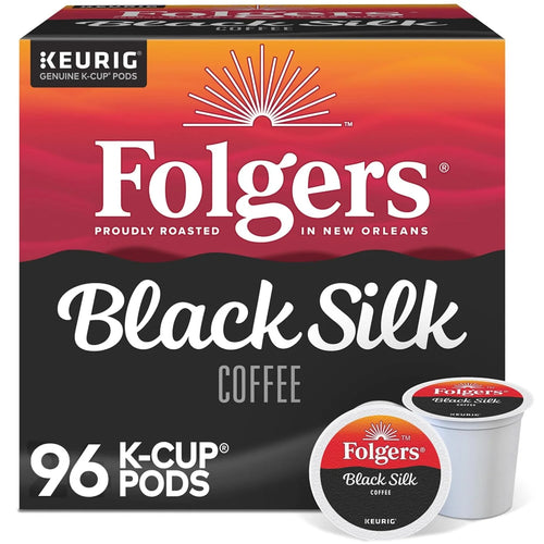 Folgers Black Silk Coffee Keurig Single Serve K-Cup Pods, Dark Roast, 24 Pods Per Pack, Case Of 4 Packs