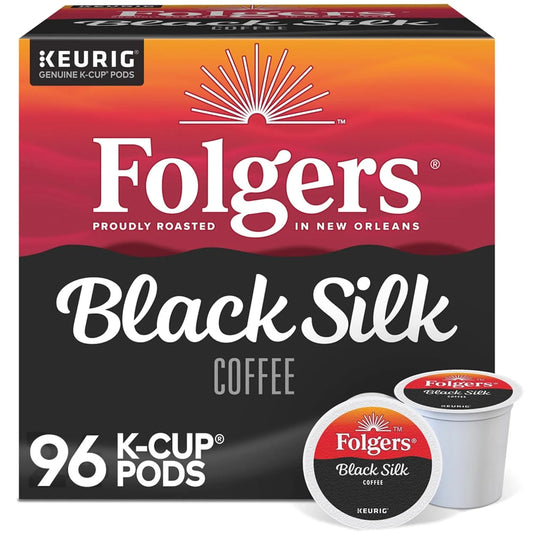 Folgers Black Silk Coffee Keurig Single Serve K-Cup Pods, Dark Roast, 24 Pods Per Pack, Case Of 4 Packs