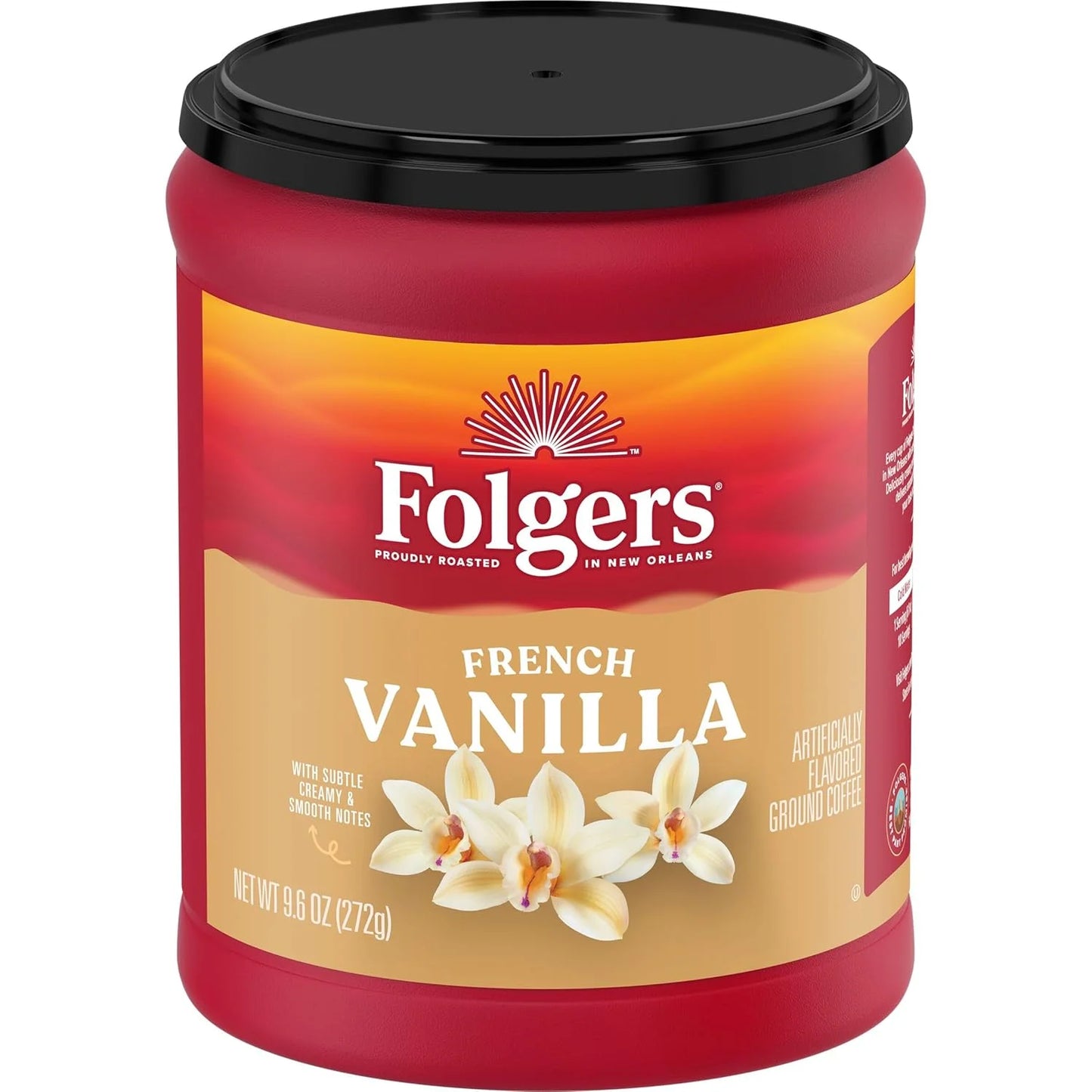 Folgers French Vanilla Artificially Flavored Ground Coffee, 6 Canisters