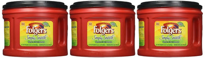 Folgers Simply Smooth Ground Coffee, 23 Ounce Tubs (Pack of 3)