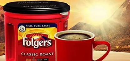 Folgers Classic Medium Roast Ground Coffee, 48 Ounce (Pack of 2)