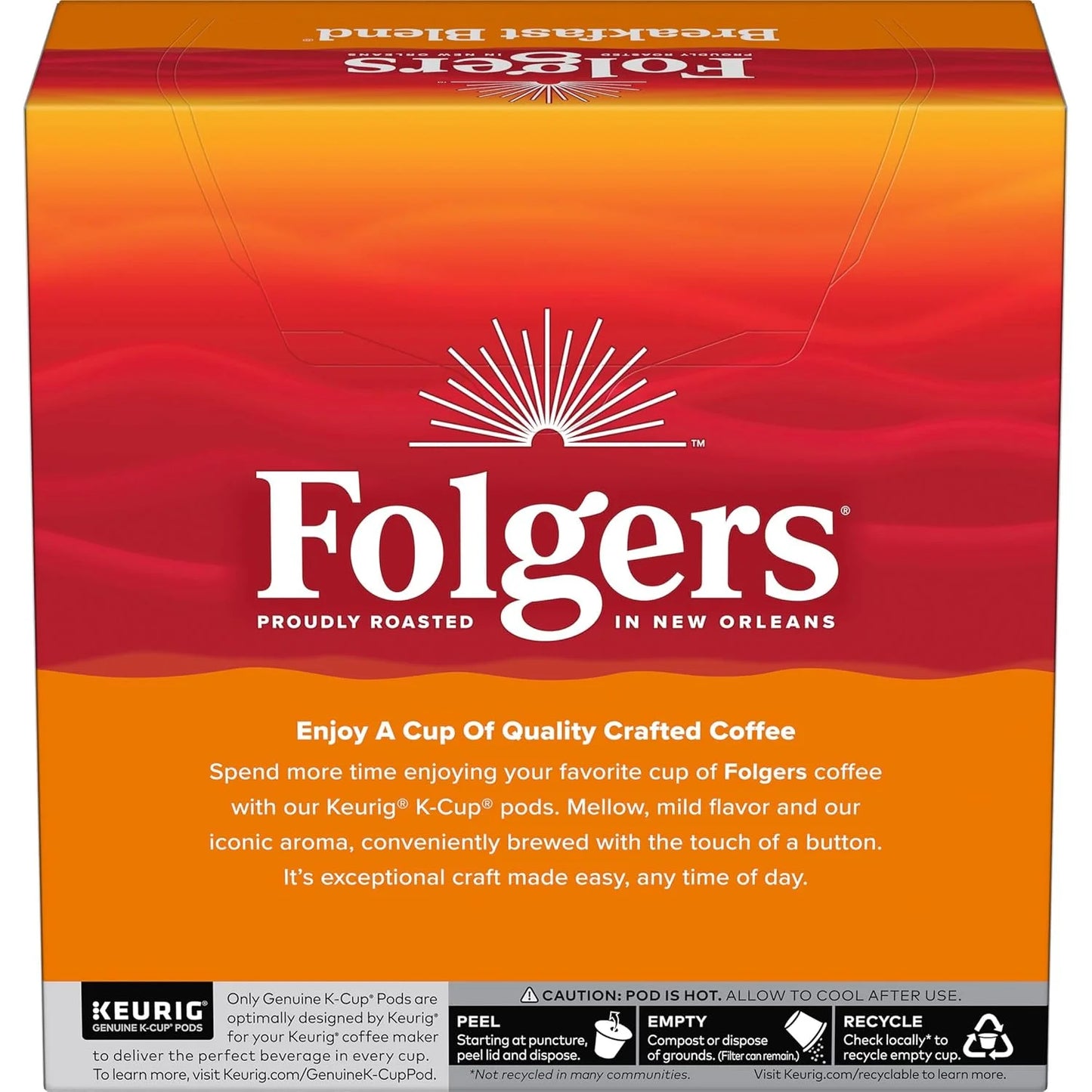 Folgers K Cups Folgers Breakfast Blend Mild Roast Coffee, 128 Keurig K-Cup Pods