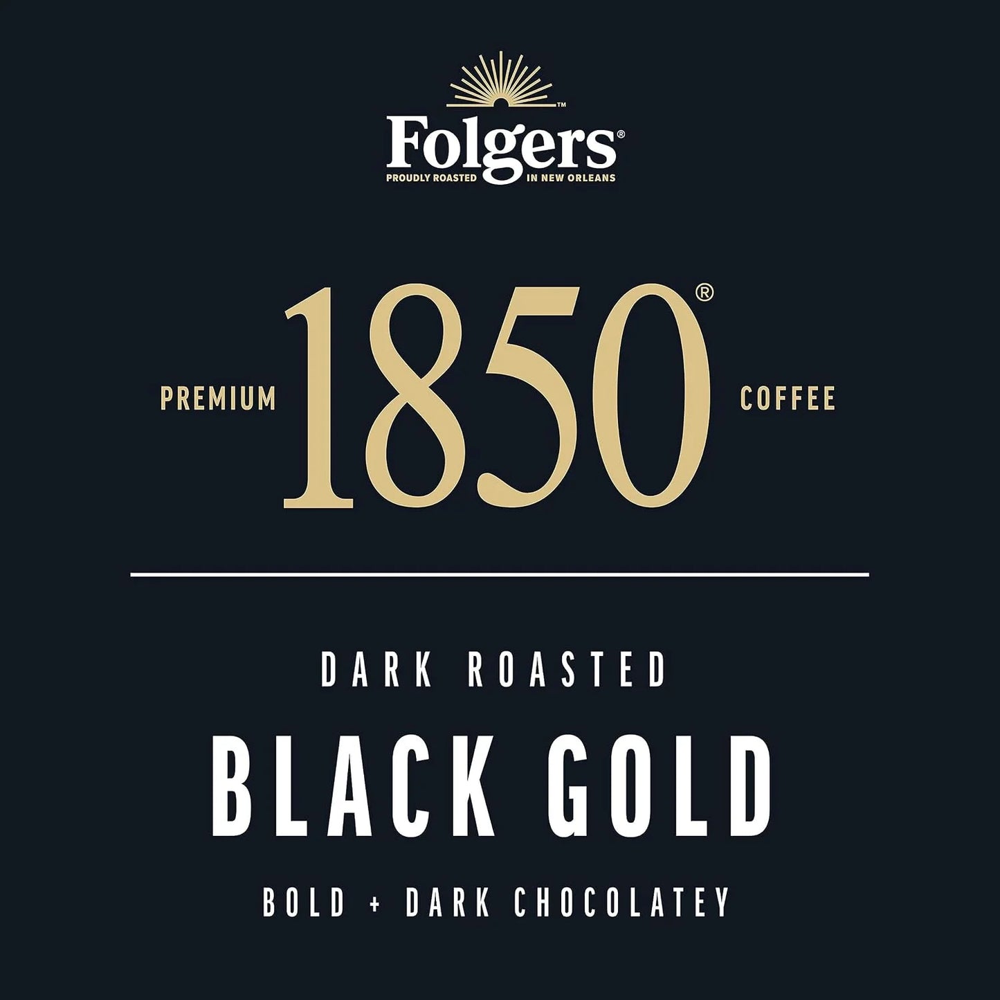 Folgers 1850 Black Gold Coffee, Keurig K-Cup Pods, 60 Count