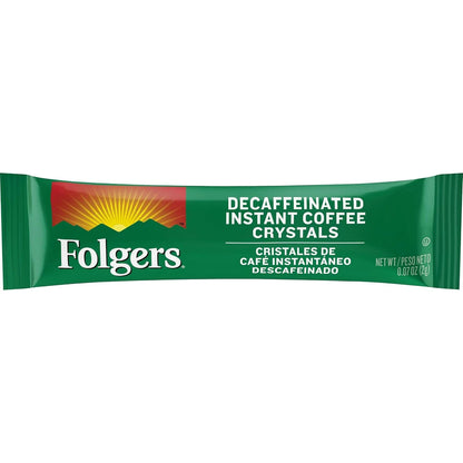 Folgers Classic Decaf Decaffeinated Instant Coffee Crystals, 6 Single Serve Packets (Pack of 12)