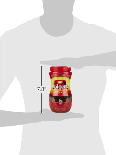 Folgers Classic Roast Instant Coffee Crystals, 12 Ounces