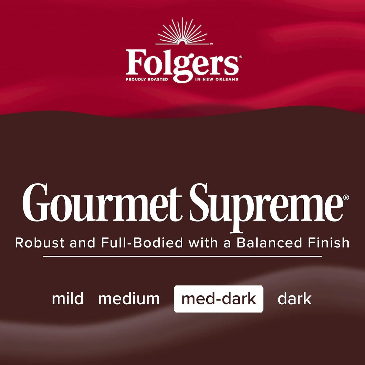 Folgers Gourmet Supreme Ground Coffee, Medium-Dark, 6 (22.6 Oz.) Canisters