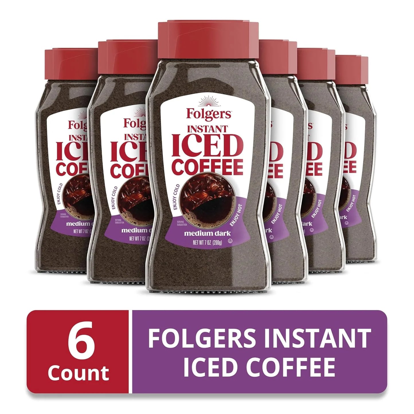 Folgers Instant Iced Coffee, 7-Ounce Jar (Pack of 6)