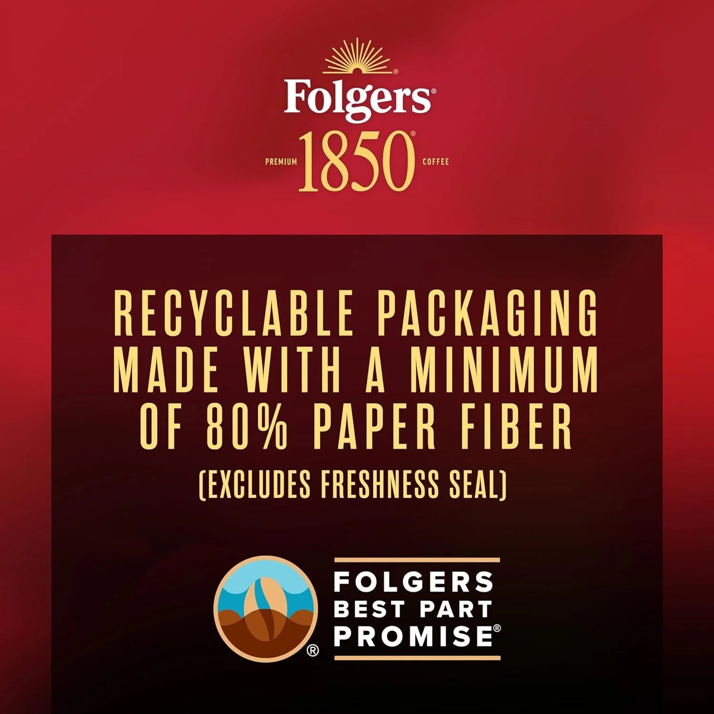 Folgers 1850 Expedition Blend Ground Coffee, 6 Canisters