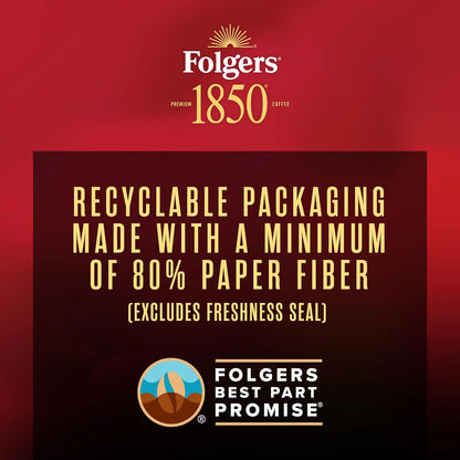 Folgers 1850 Expedition Blend Ground Coffee, 6 Canisters