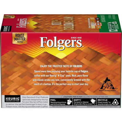 Folgers 100% Colombian Decaf Medium Roast Coffee, 12 Keurig K-Cup Pods