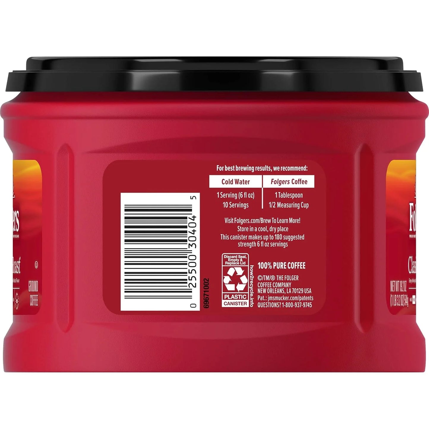 Folgers Classic Roast Ground Coffee, Medium Roast, 6 (19.2-Oz.) Canisters