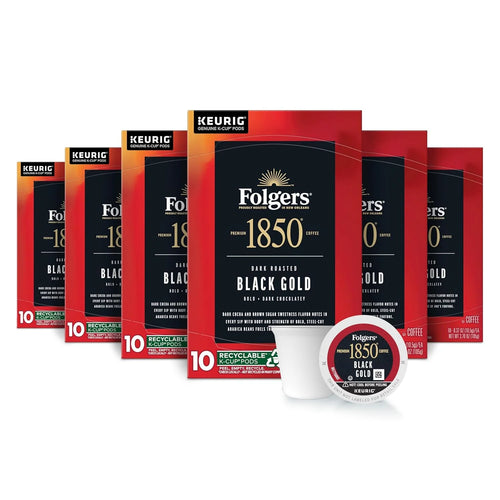 Folgers 1850 Black Gold Coffee, Keurig K-Cup Pods, 60 Count