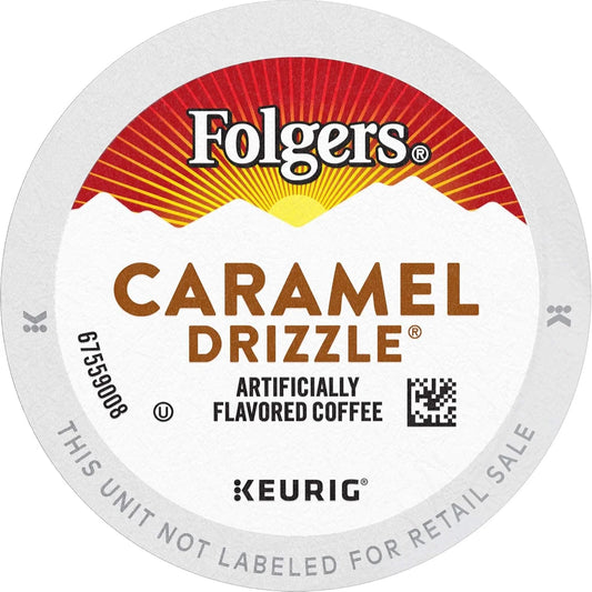 Folgers Caramel Drizzle Flavored Coffee, 12 K Cups for Keurig Coffee Makers