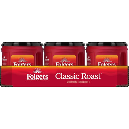 Folgers Classic Roast Ground Coffee, Medium Roast, 6 (25.9-Oz.) Canisters
