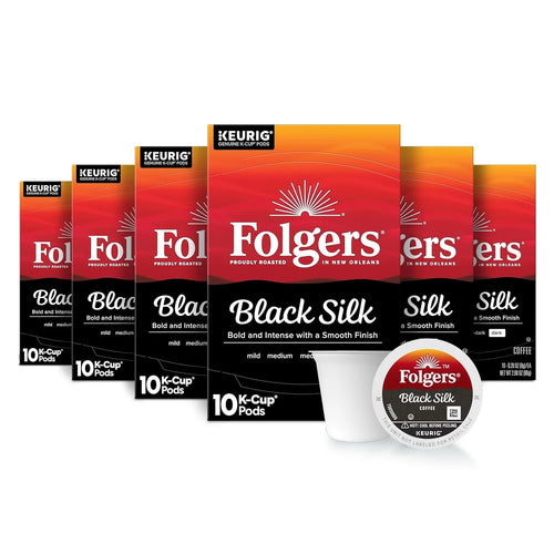 Folgers Black Silk Coffee, Dark Roast, Keurig K-Cup Pods, 60 Count
