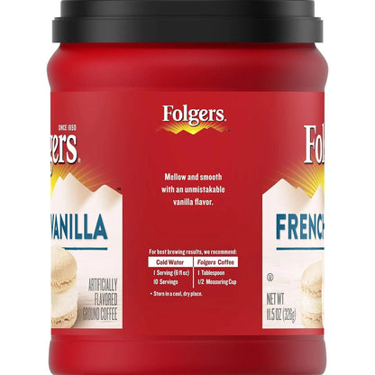 Folgers French Vanilla Flavored Ground Coffee, 11.5 Ounces