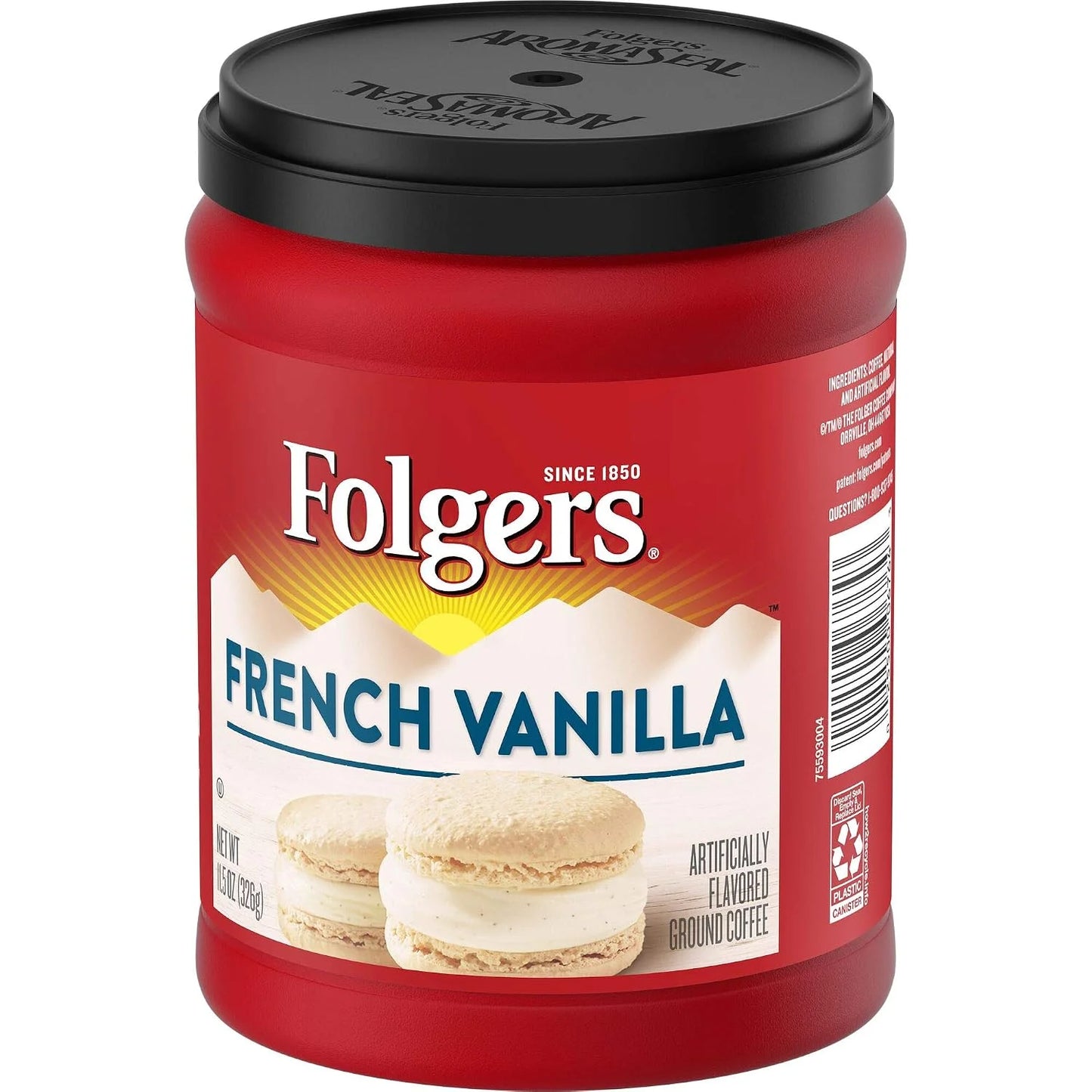 Folgers French Vanilla Flavored Ground Coffee, 11.5 Ounces