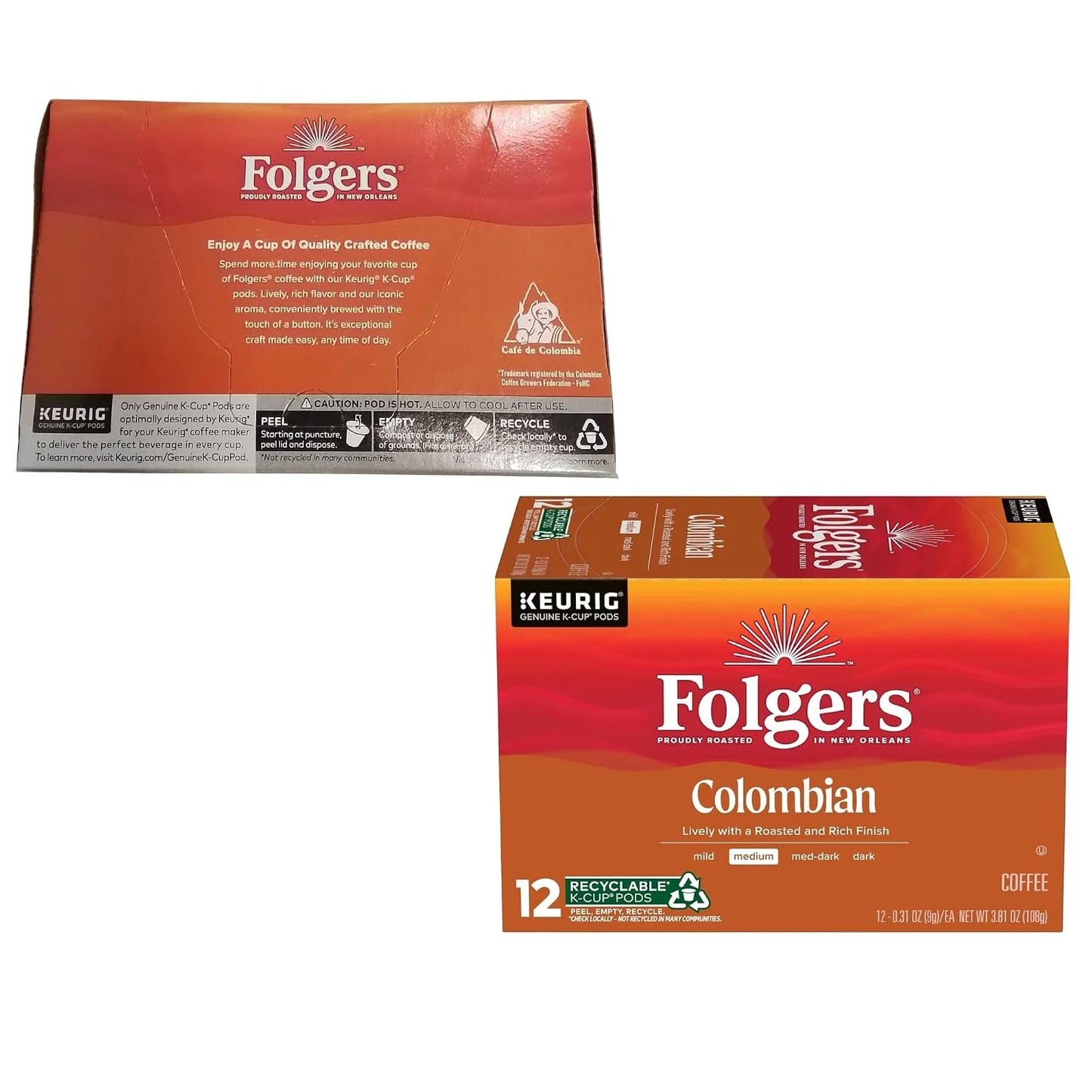 Folgers K Cups 100% Colombian Coffee for Keurig Makers, Medium Roast, 72 Count