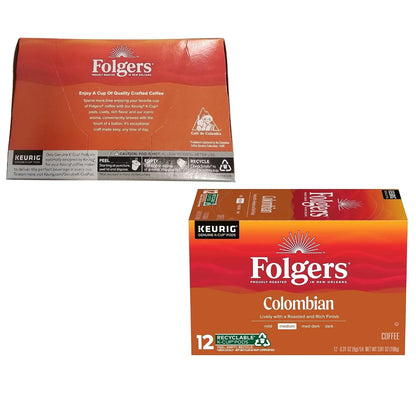 Folgers K Cups 100% Colombian Coffee for Keurig Makers, Medium Roast, 72 Count