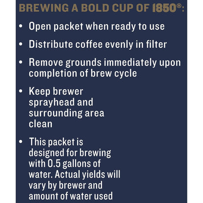 Folgers 1850 Pioneer Blend Medium Roast Ground Coffee, Fraction Pack, 2.5 Ounce (Pack of 24)