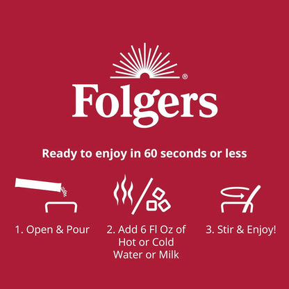 Folgers Black Silk Instant Coffee, Dark Roast, 6 Jars