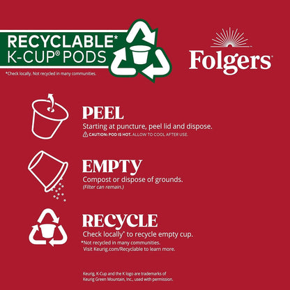Folgers Classic Roast, Medium Roast Coffee, Keurig K-Cup, 12 Count Box