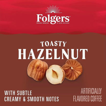 Folgers Toasty Hazelnut Artificially Flavored Coffee, K-Cup Pods, 60 Count