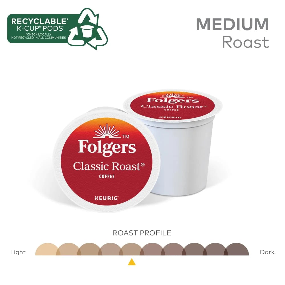 Folgers® Single-Serve Coffee K-Cup®, Classic Roast, Carton Of 96, 4 x 24 Per Box
