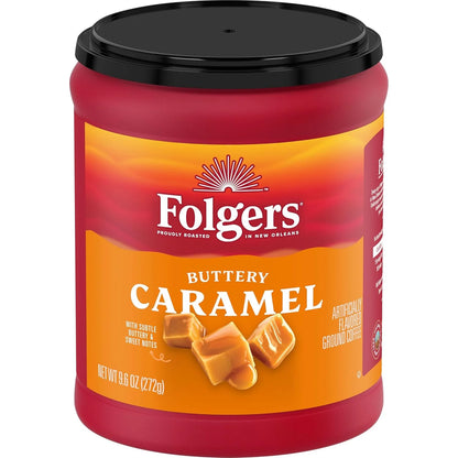 Folgers Buttery Caramel Artificially Flavored Ground Coffee, 6 Canisters