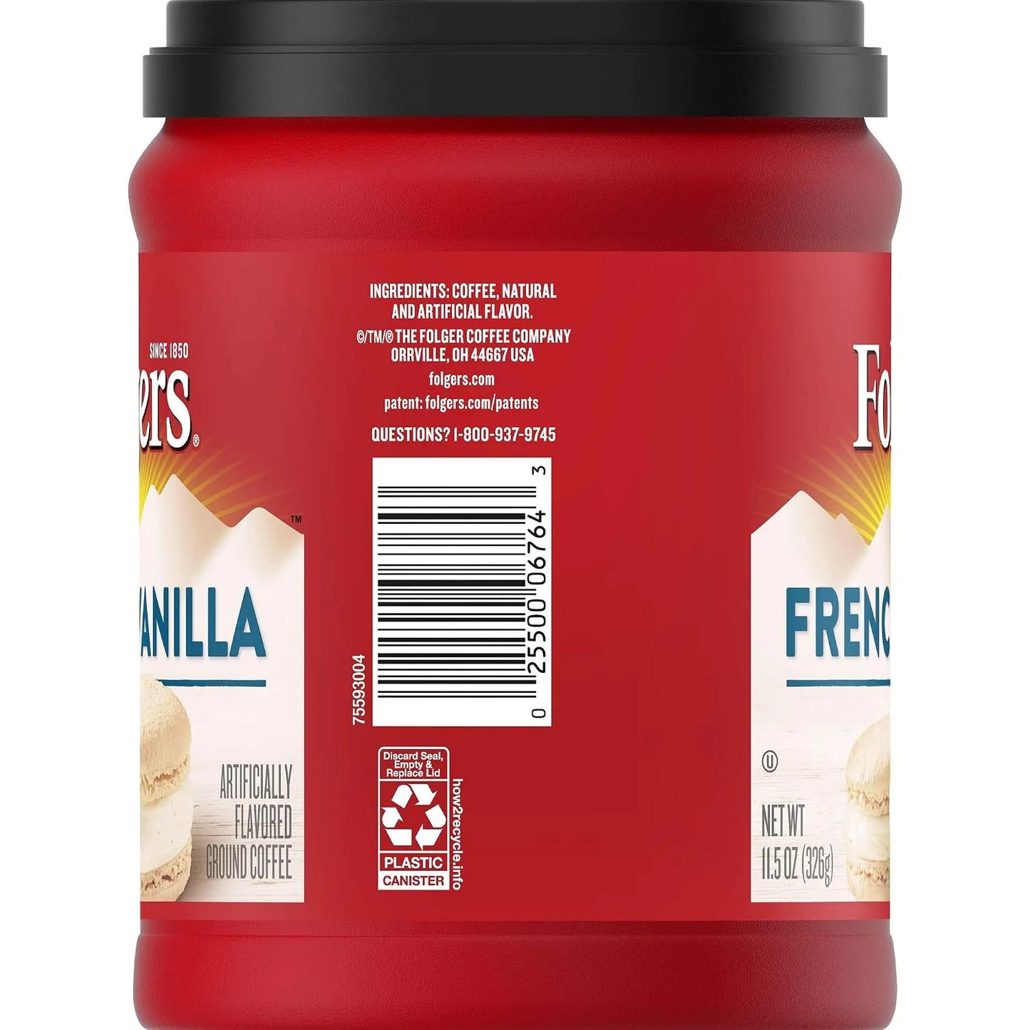 Folgers French Vanilla Flavored Ground Coffee, 11.5 Ounces