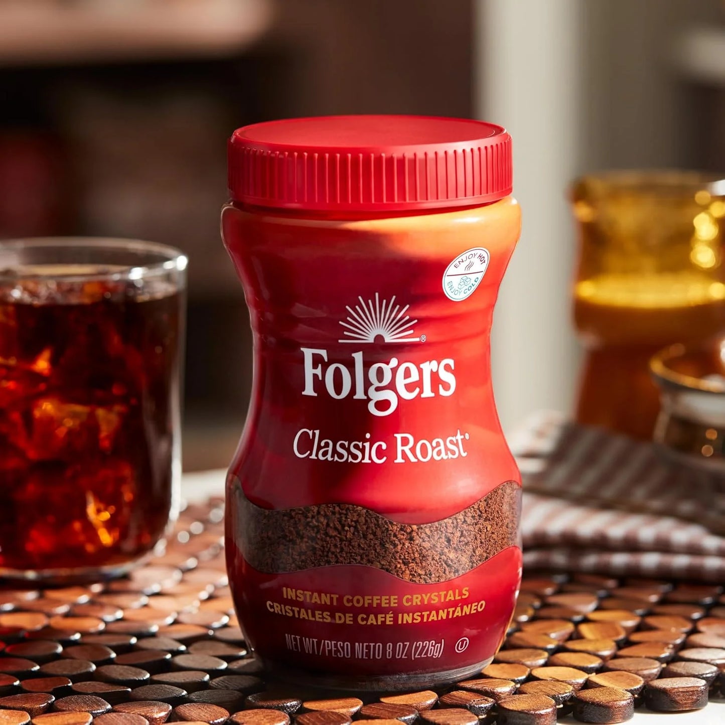 Folgers Classic Roast Instant Coffee, 8 Oz. Jar