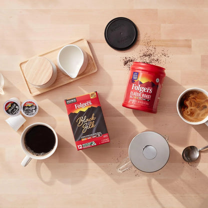 Folgers Black Silk Coffee, Dark Roast, Keurig K-Cup Pods, 72 Count