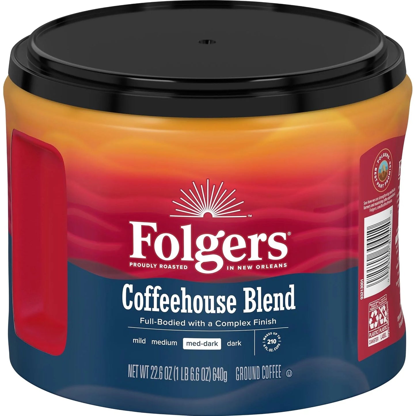 Folgers Coffeehouse Blend Ground Coffee, 6 (22.6-Oz.) Canisters