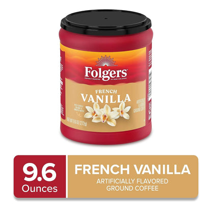 Folgers French Vanilla Artificially Flavored Ground Coffee, 9.6 Oz.