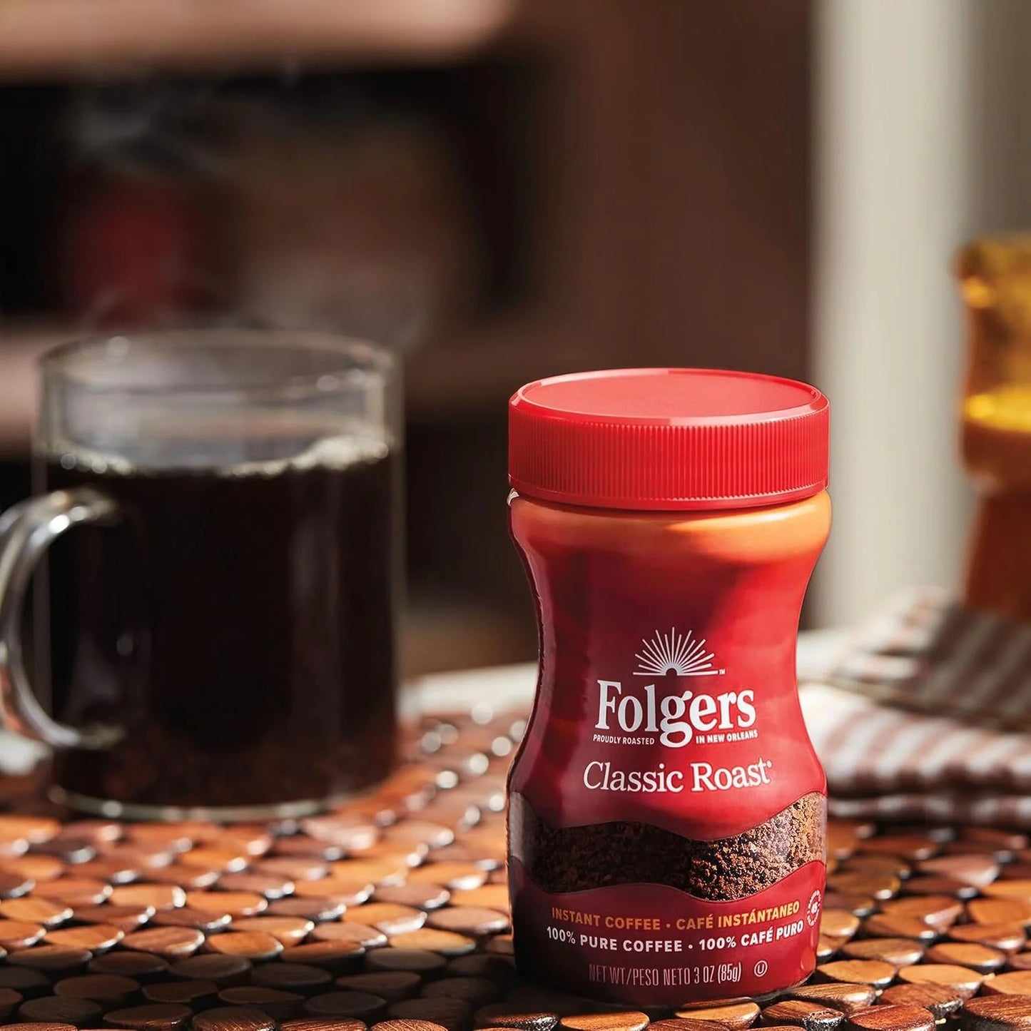 Folgers Classic Roast Instant Coffee, 12 oz Jar