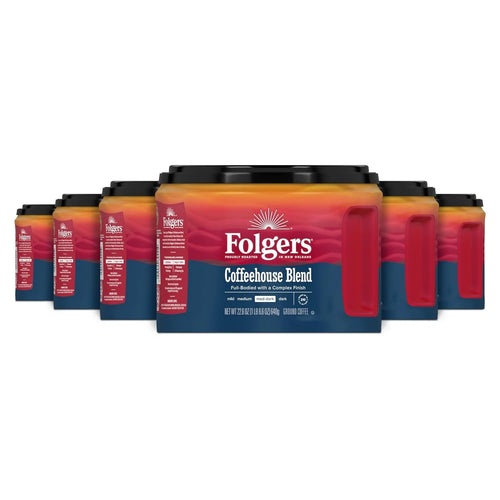 Folgers Coffeehouse Blend Ground Coffee, 6 (22.6-Oz.) Canisters
