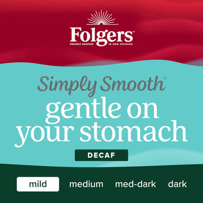 Folgers Simply Smooth Decaf Ground Coffee, 11.5 Oz. Canister