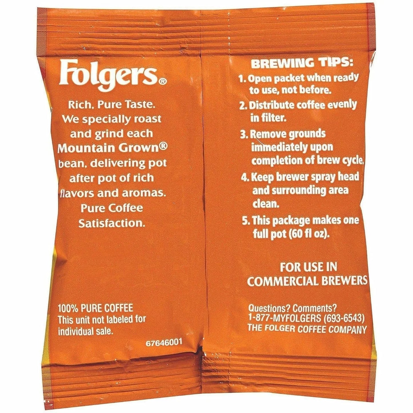 Folgers 100 Percent Colombian Supreme Ground Coffee, Medium Roast 1.75 Ounce (Pack of 42)