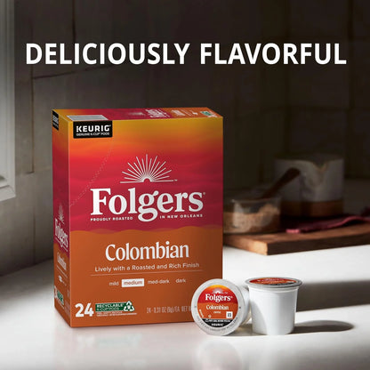 Folgers Colombian Coffee, Medium Roast, Keurig K-Cup Pods, 12 count Box