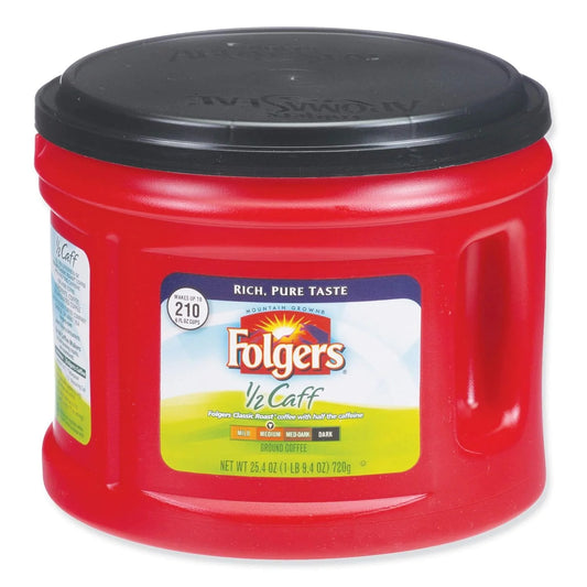 Folgers 1/2 Caff Medium Roast Ground Coffee, 25.4 Ounces