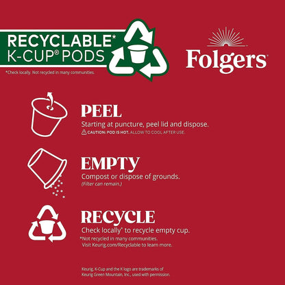 Folgers Breakfast Blend Coffee, Mild Roast, Keurig K-Cup Pods, 12 Count