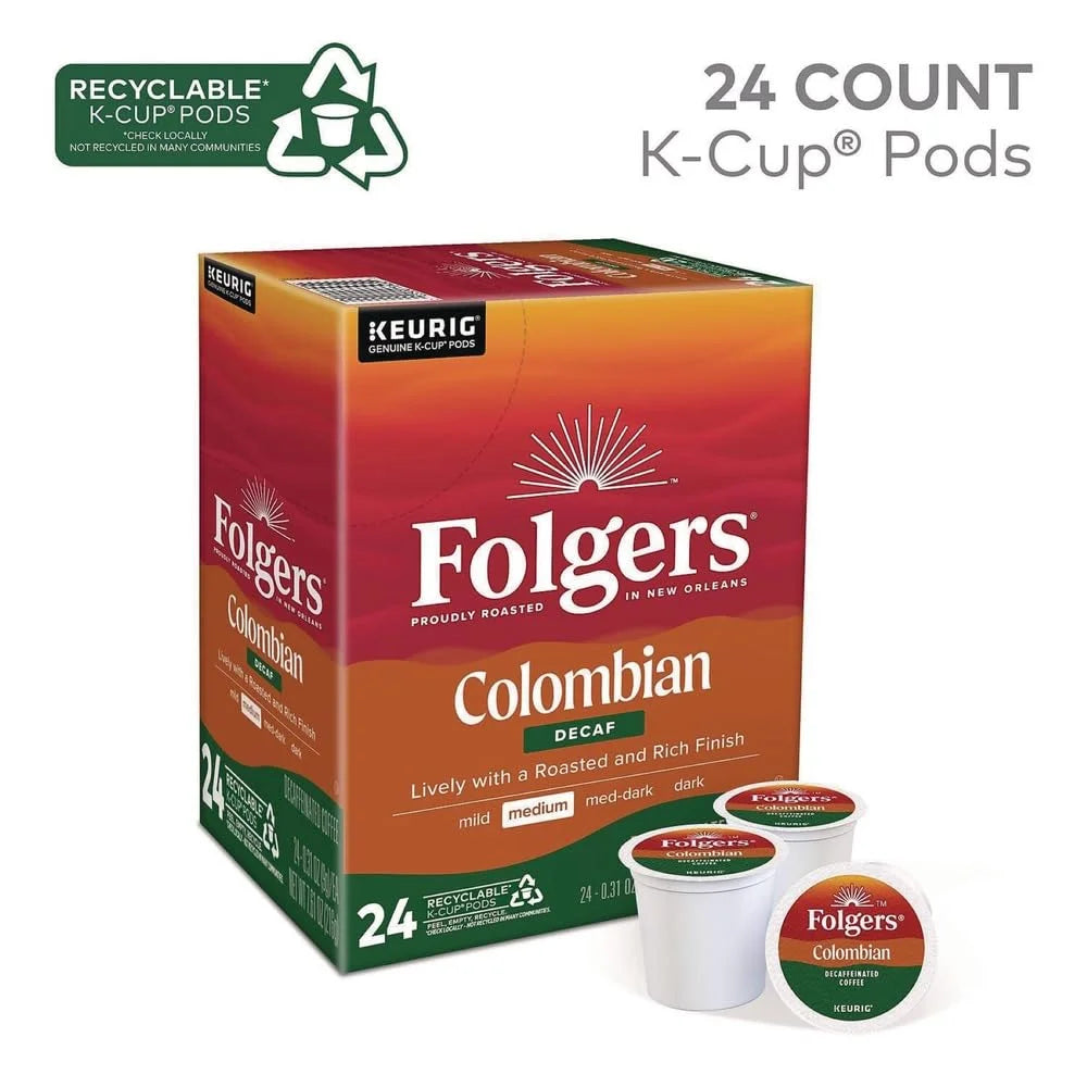100% Colombian Decaf Coffee K-Cups, 24/Box