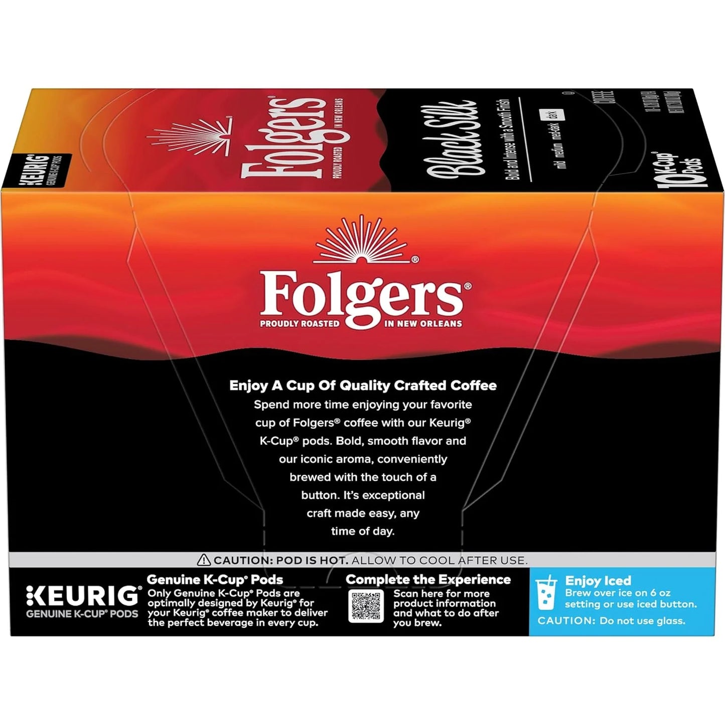 Folgers Black Silk Coffee, Dark Roast, Keurig K-Cup Pods, 10 Count Box