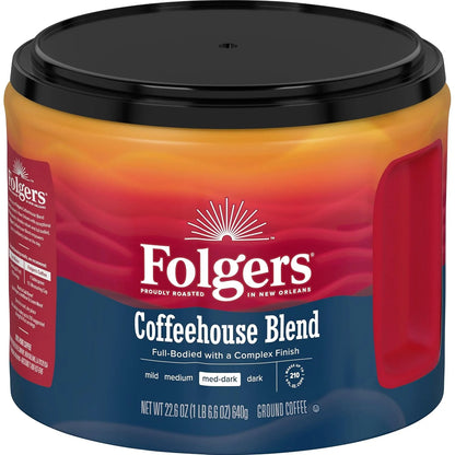Folgers Coffeehouse Blend Ground Coffee, 6 (22.6-Oz.) Canisters