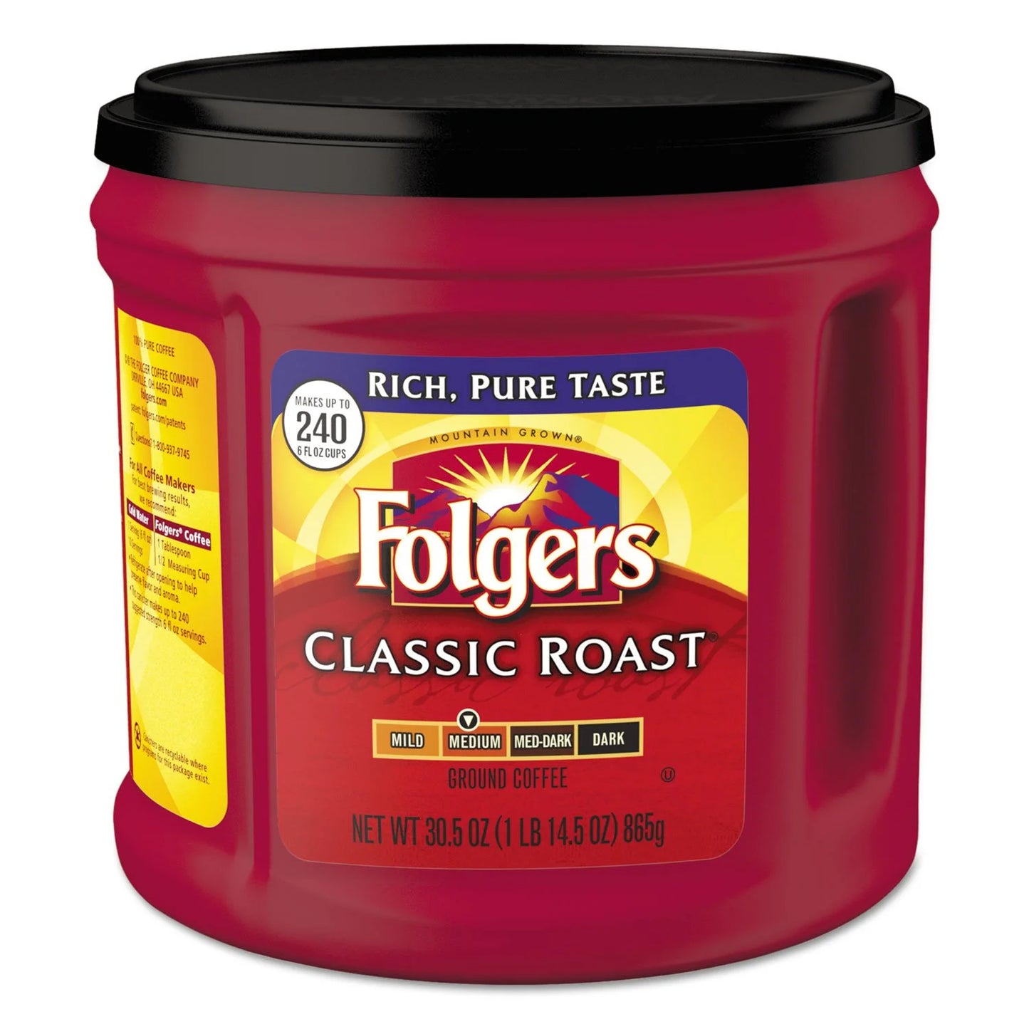 Coffee, Classic Roast, Ground, 30.5 oz Canister, 6/Carton