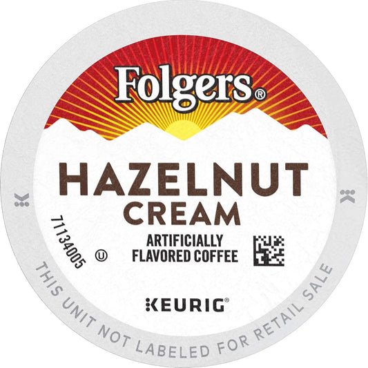 Folgers Hazelnut Cream Flavored Coffee, 96 Keurig K-Cup Pods