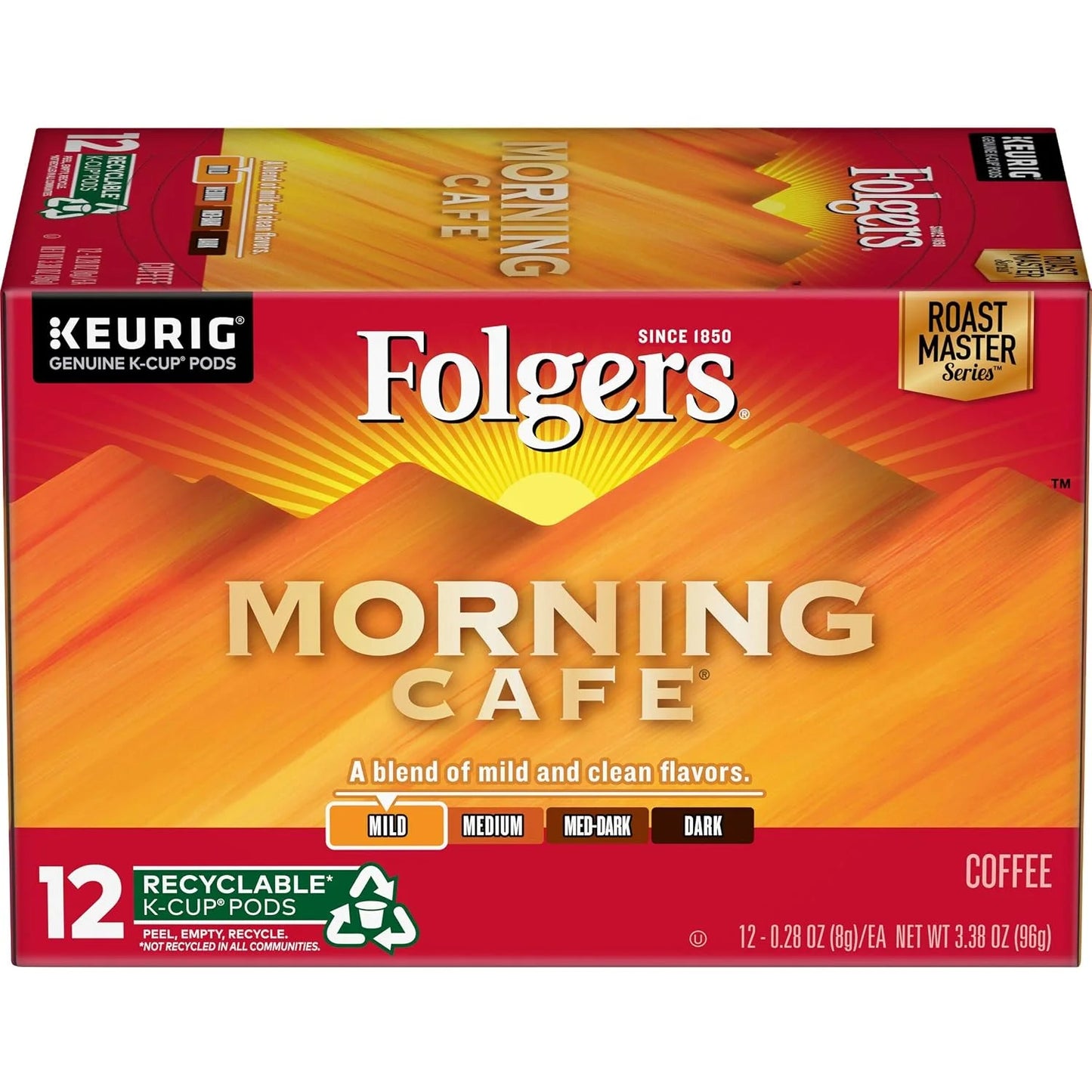 Folgers Morning Café Mild Roast Coffee, 72 Keurig K-Cup Pods