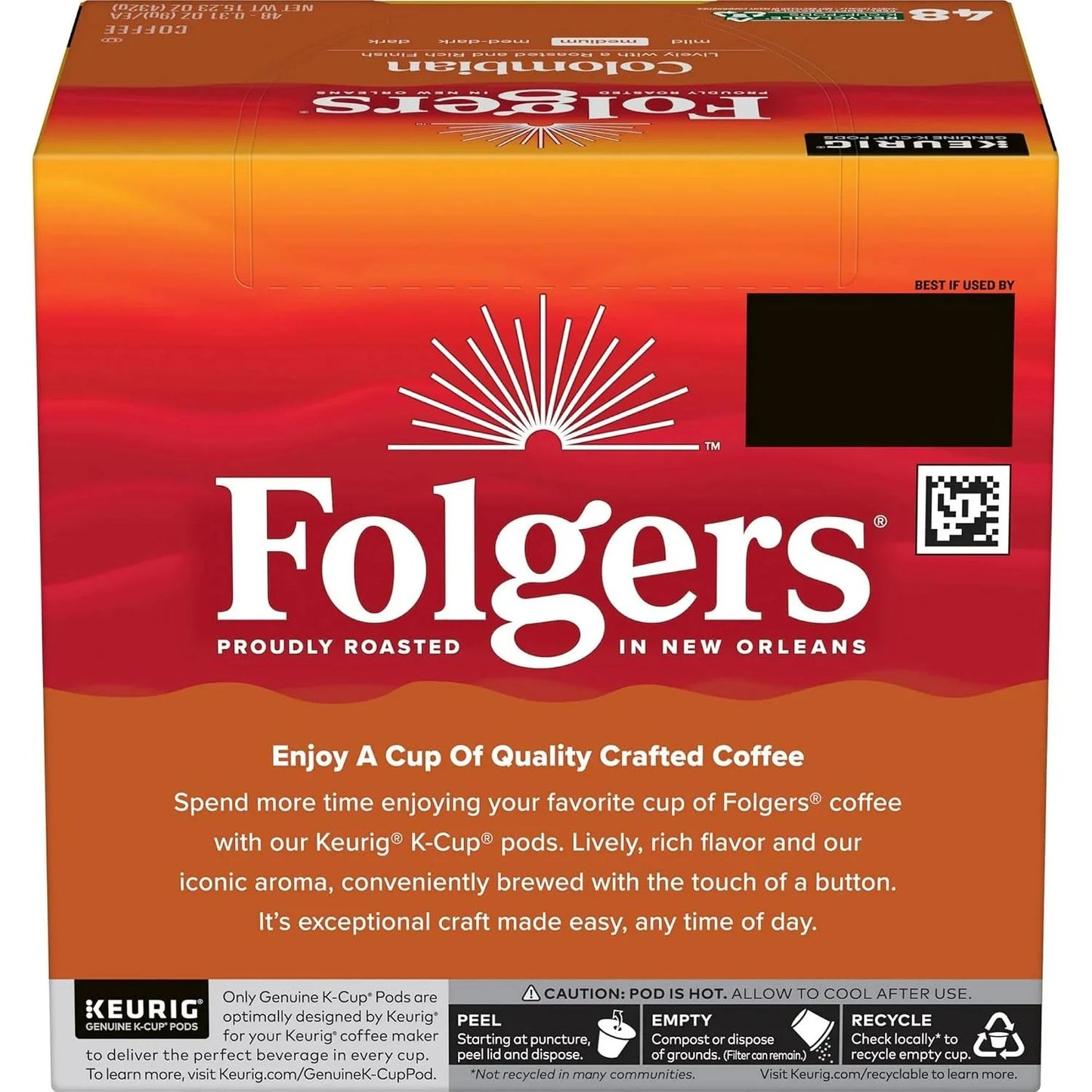 Folgers Colombian, Medium Roast Coffee, K-Cup Pods