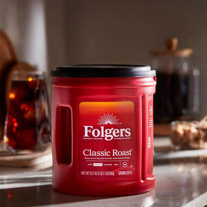 Folgers Classic Roast Ground Coffee, Medium Roast, 6 (33.7-Oz.) Canisters