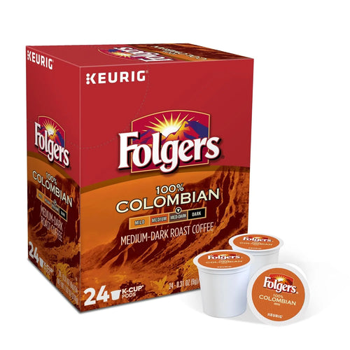 Folgers Lively Colombian K-Cup Single Cup for Keurig Brewers, 24 Count (Packaging May Vary)